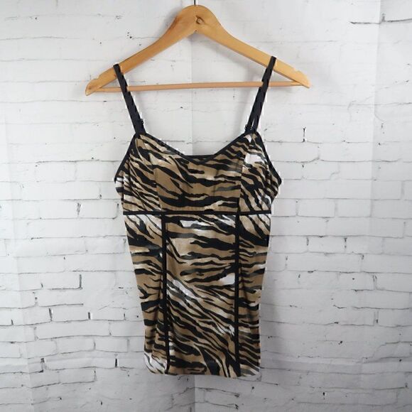 CASHE TIGER STRIPE ANIMAL PRINT CAMISOLE TOP SIZE MEDIUM - Picture 1 of 6